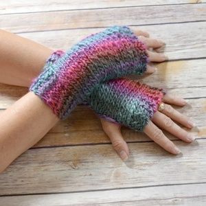Knit Fingerless Gloves Arm Warmers Wrist Warmers